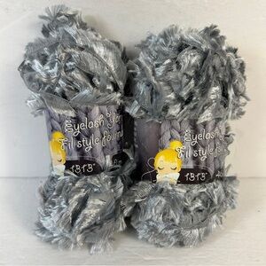 Lot (2) Silver Eyelash 100% Polyester Yarn 🧶